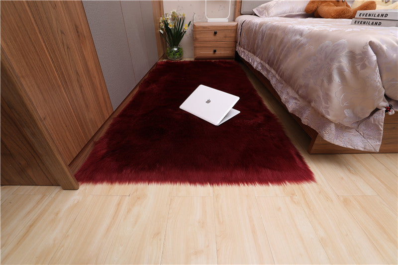 Household Simple Solid Color Non-slip Wool Floor Mat