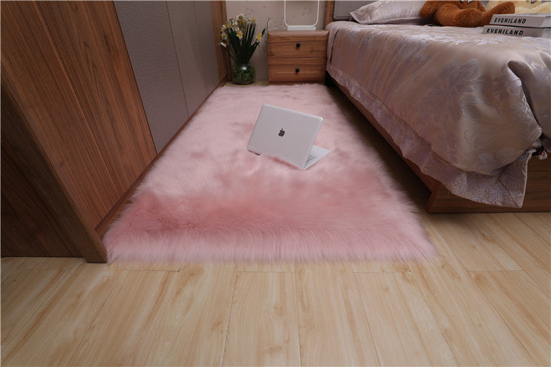 Household Simple Solid Color Non-slip Wool Floor Mat