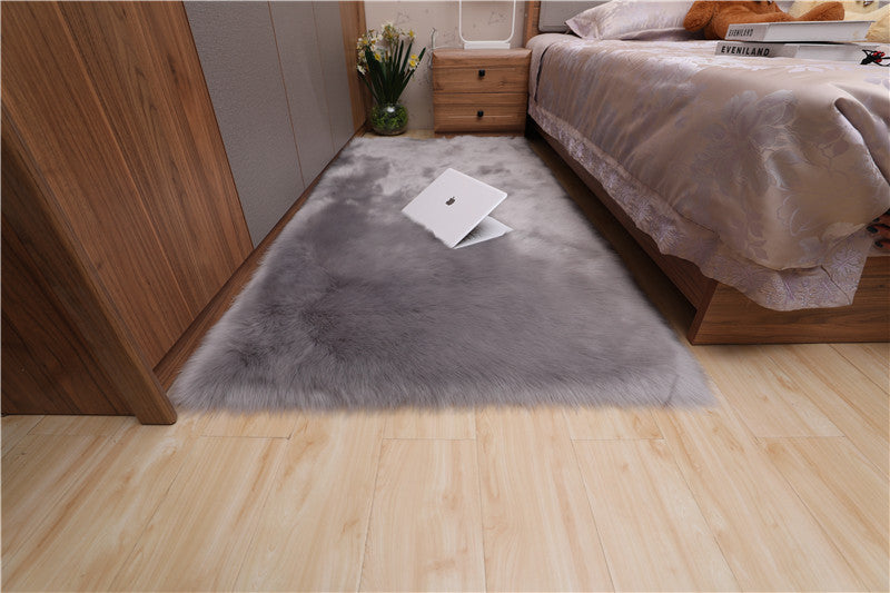 Household Simple Solid Color Non-slip Wool Floor Mat