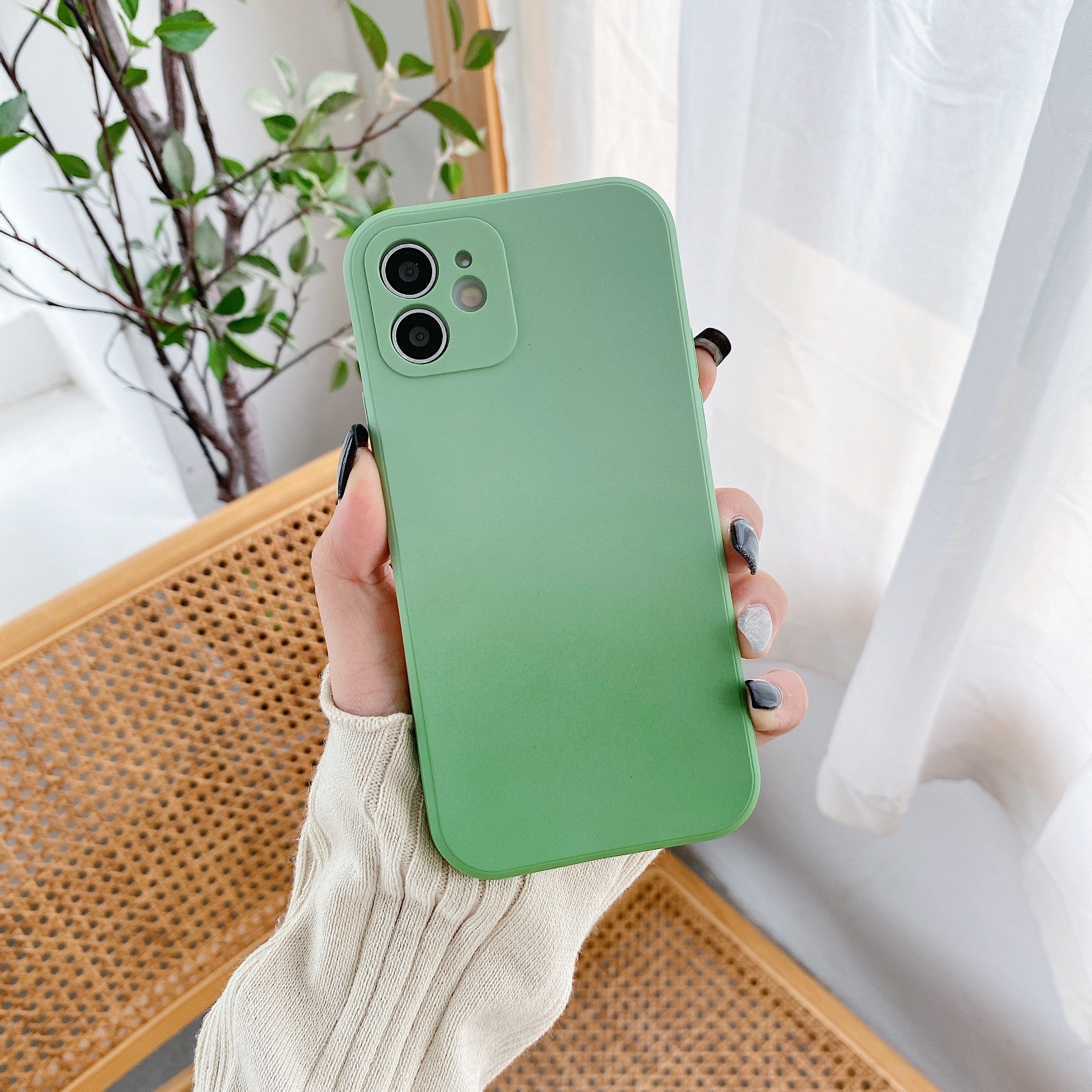 Same Color Gradient Simple Mobile Phone Case Shatterproof