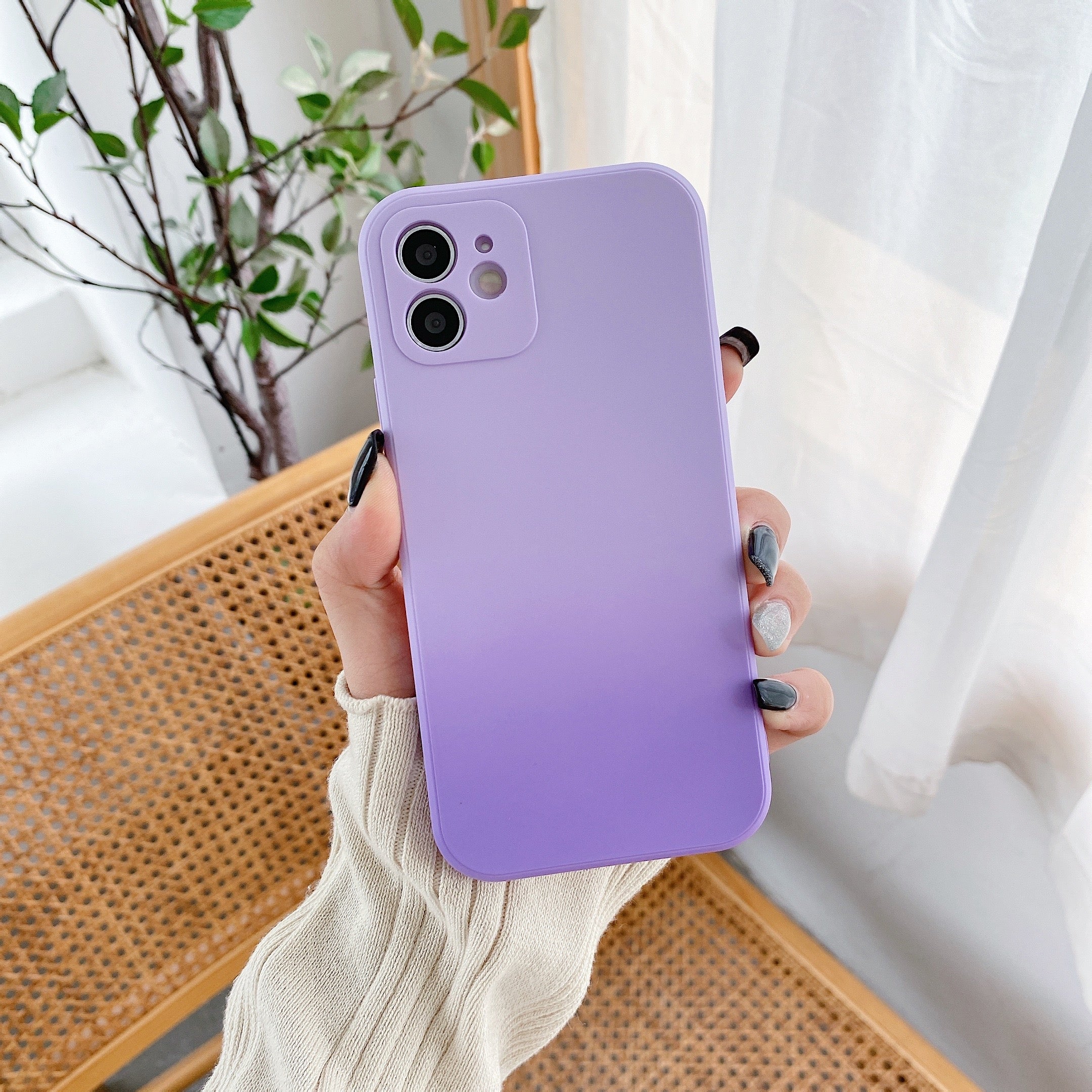 Same Color Gradient Simple Mobile Phone Case Shatterproof
