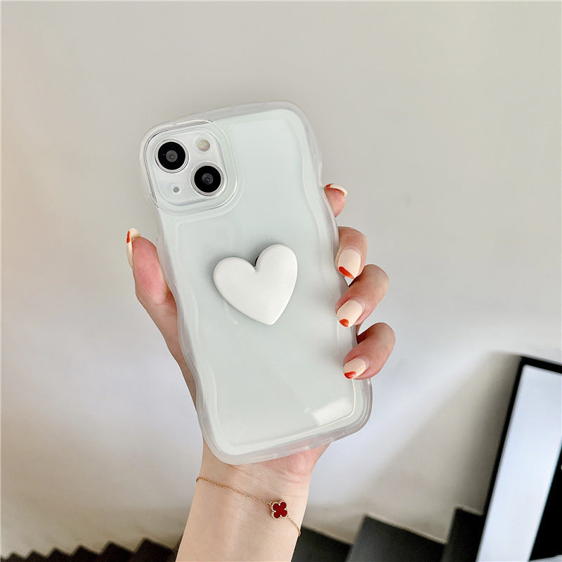 Mobile Phone Case Three-dimensional Love Wave Pattern Anti-fall Protective Cover