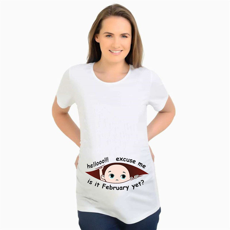 Baby Print Short Sleeve T-shirt Women&