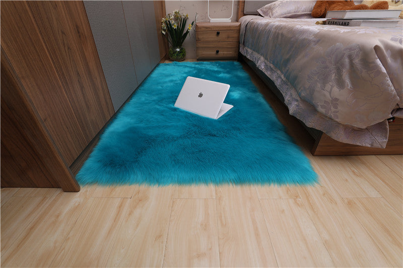 Household Simple Solid Color Non-slip Wool Floor Mat