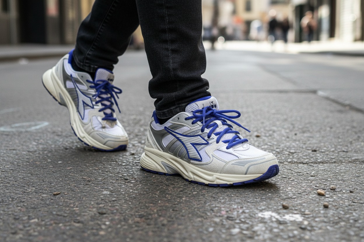 Diadora Retro Runner – Silver & Blue