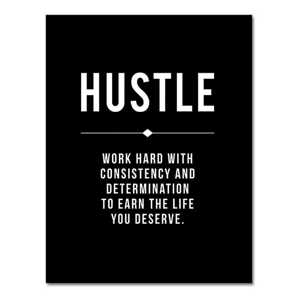 Motivations Poster Erfolg Schwarz Weiß - Sprüche Deko