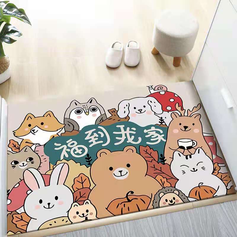 Home Bedroom Bathroom Door Printed Floor Mat