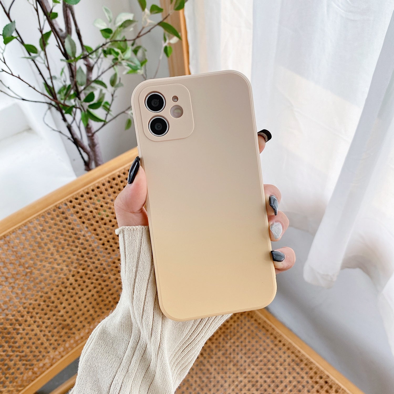 Same Color Gradient Simple Mobile Phone Case Shatterproof