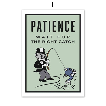 Stock Market Money Monopoly Inspirational Wall Art Canvas Painting Living Room Decor Wall Painting