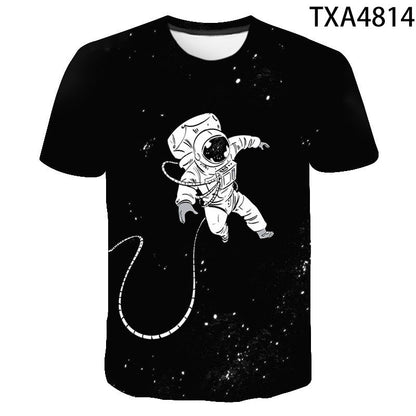 Summer Fashion Astronaut Starry Sky 3D Digital Print T-Shirt