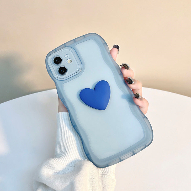 Mobile Phone Case Three-dimensional Love Wave Pattern Anti-fall Protective Cover