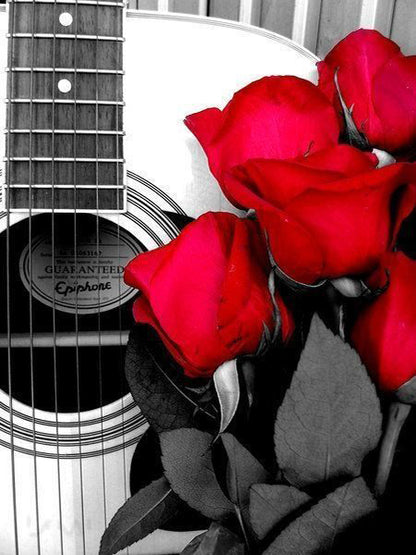 Red Rose Coffee Embroidery Full Circle Square Diy Diamond Painting
