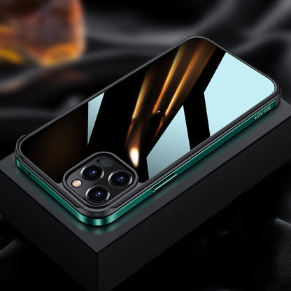 Metal Frame Phone Case Transparent Anti-Drop Nano Glass
