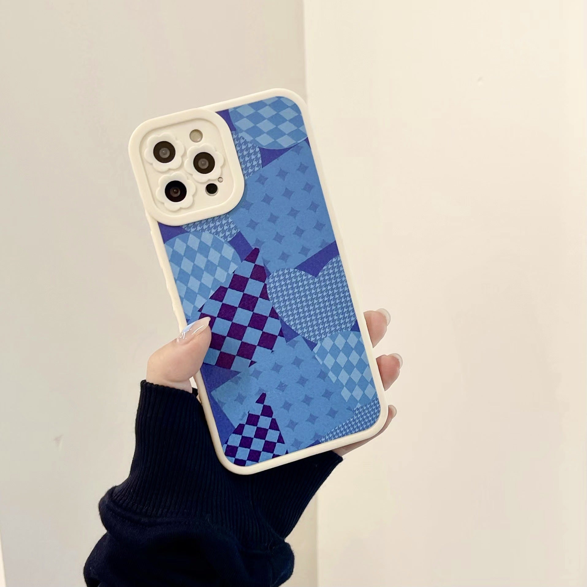 Ladies Fashion Applique Flower Lens Phone Case