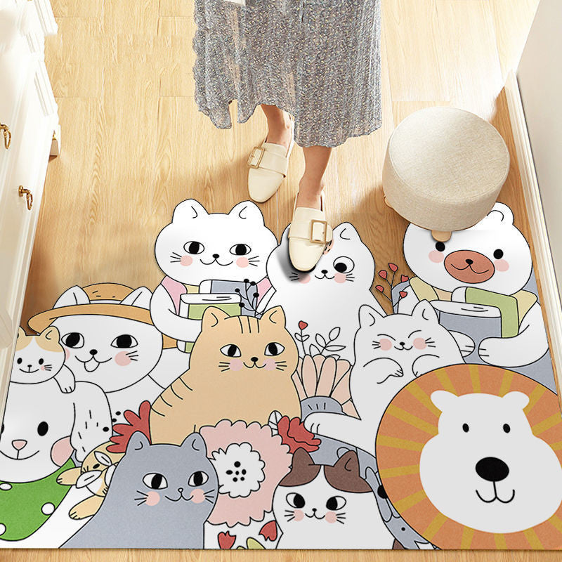 Home Bedroom Bathroom Door Printed Floor Mat