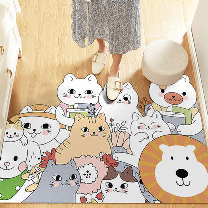 Home Bedroom Bathroom Door Printed Floor Mat