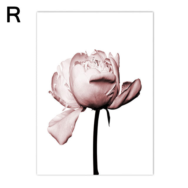 Trendy Peony Eiffel Tower Wall Art Poster Canvas Painting Decoration
