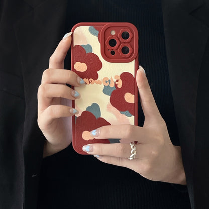 Ladies Fashion Applique Flower Lens Phone Case