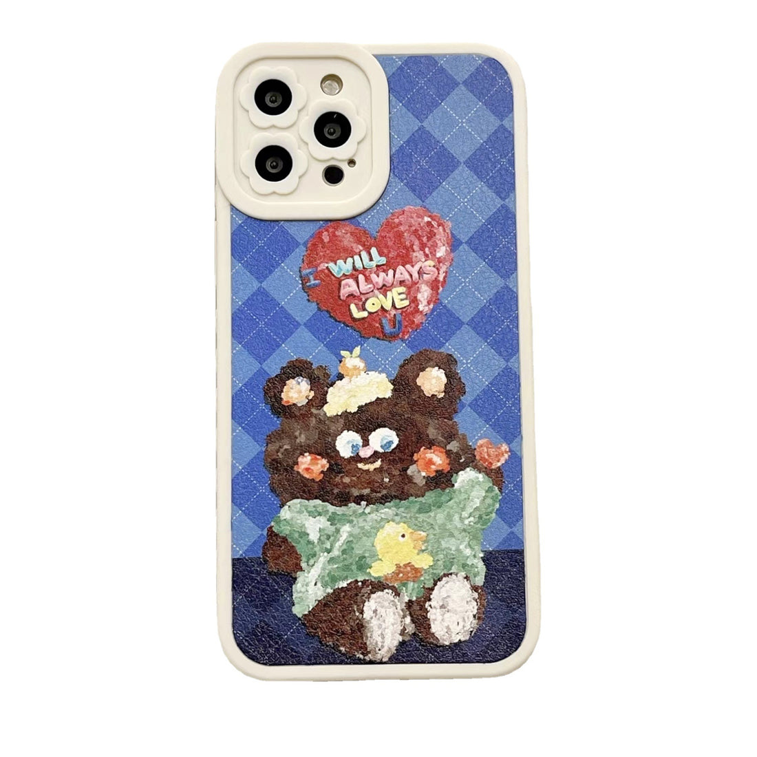 Ladies Fashion Applique Flower Lens Phone Case
