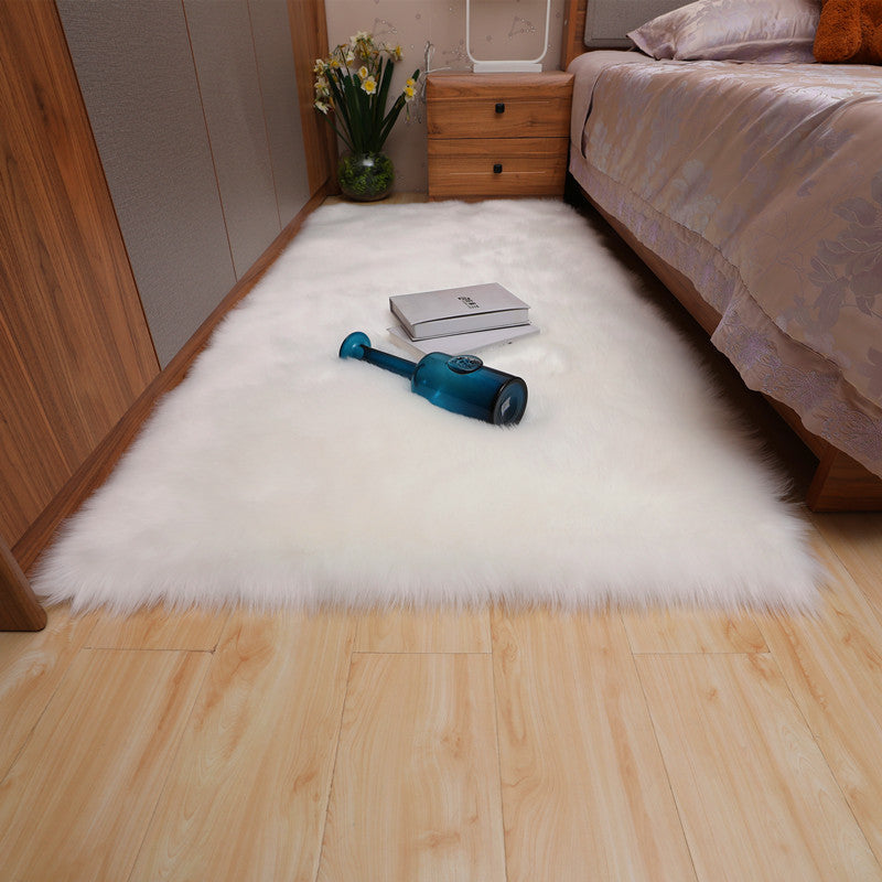 Household Simple Solid Color Non-slip  Wool Floor Mat