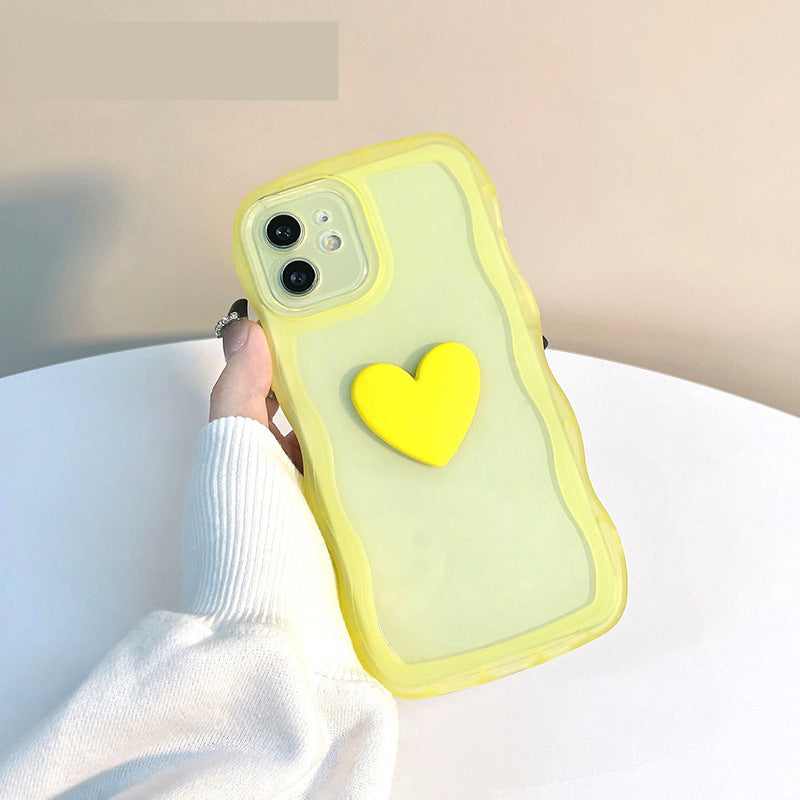 Mobile Phone Case Three-dimensional Love Wave Pattern Anti-fall Protective Cover