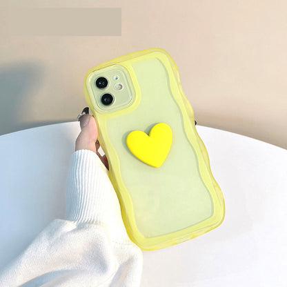 Mobile Phone Case Three-dimensional Love Wave Pattern Anti-fall Protective Cover