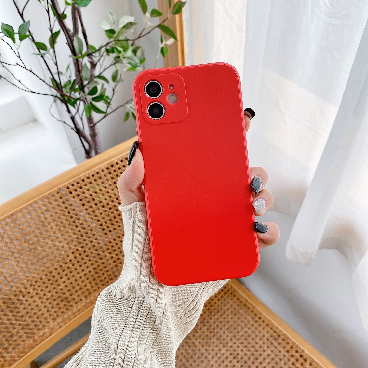 Same Color Gradient Simple Mobile Phone Case Shatterproof