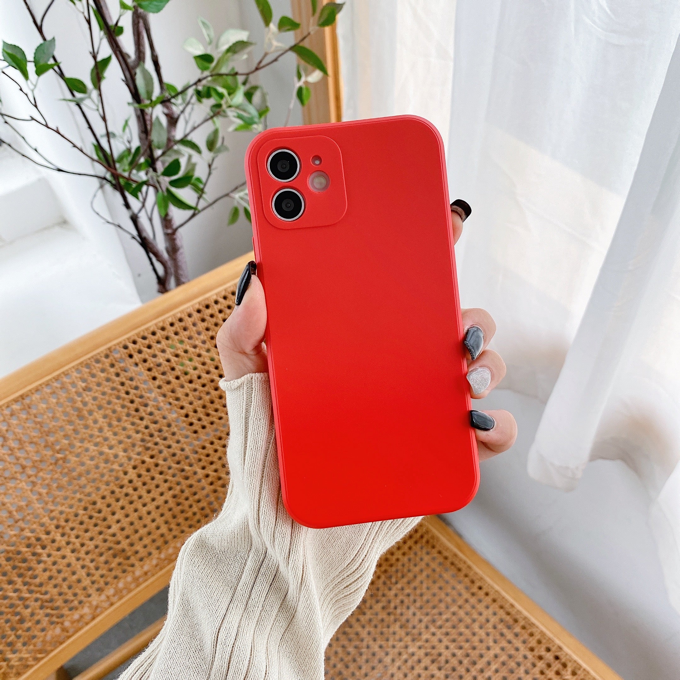 Same Color Gradient Simple Mobile Phone Case Shatterproof