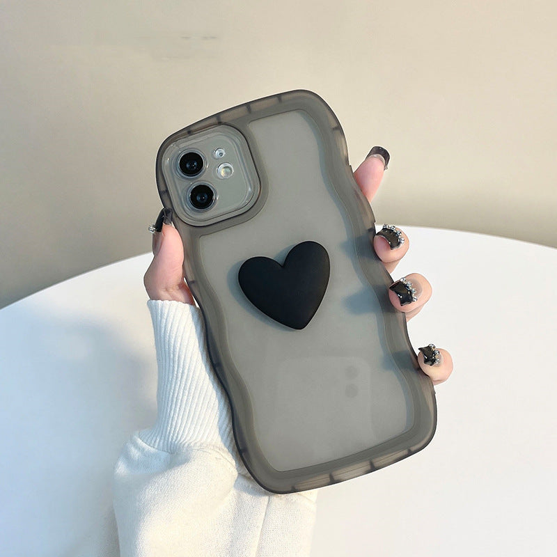 Mobile Phone Case Three-dimensional Love Wave Pattern Anti-fall Protective Cover