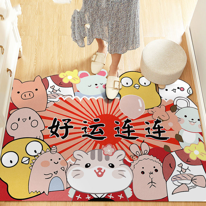 Home Bedroom Bathroom Door Printed Floor Mat