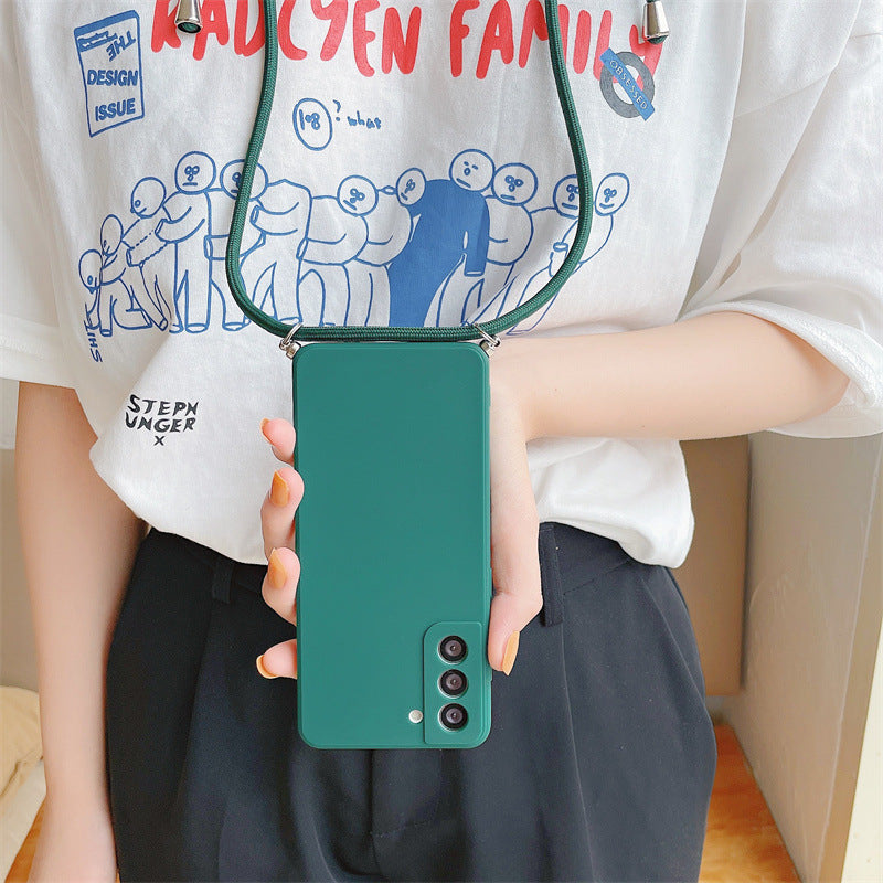 Straight Edge Silicone Lanyard All-Inclusive Phone Case