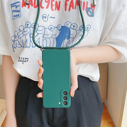 Straight Edge Silicone Lanyard All-Inclusive Phone Case
