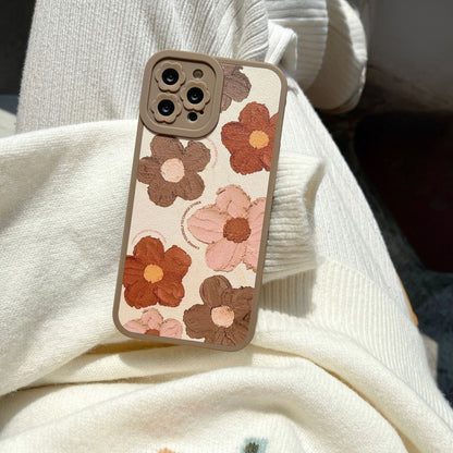 Ladies Fashion Applique Flower Lens Phone Case
