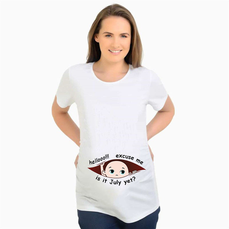 Baby Print Short Sleeve T-shirt Women&