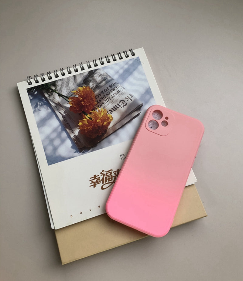 Same Color Gradient Simple Mobile Phone Case Shatterproof