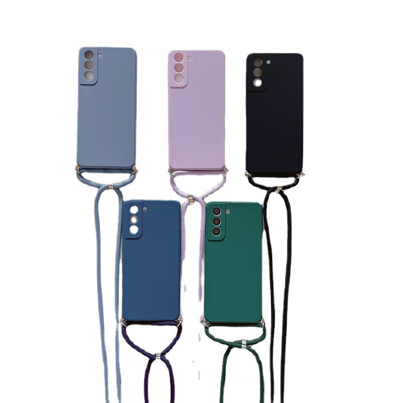 Straight Edge Silicone Lanyard All-Inclusive Phone Case