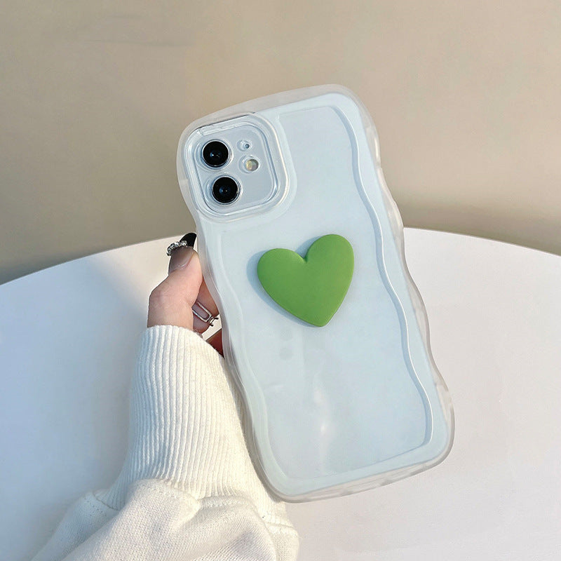 Mobile Phone Case Three-dimensional Love Wave Pattern Anti-fall Protective Cover
