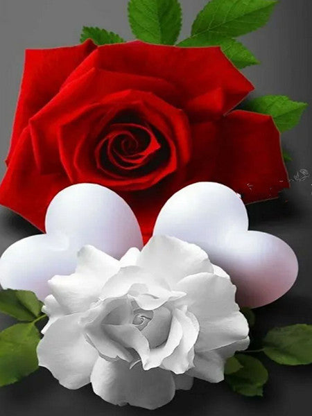 Red Rose Coffee Embroidery Full Circle Square Diy Diamond Painting