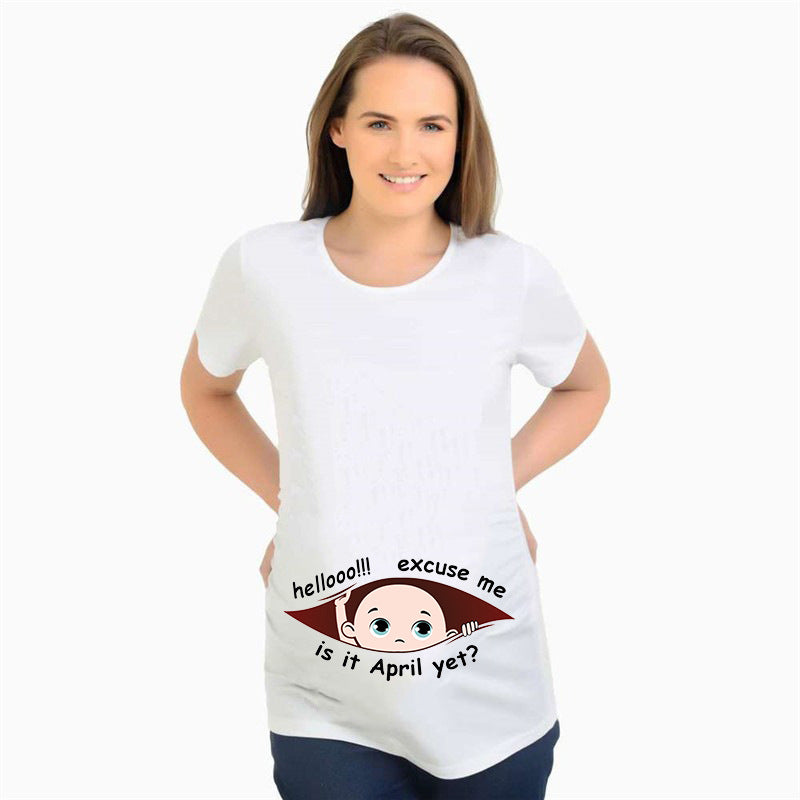 Baby Print Short Sleeve T-shirt Women&