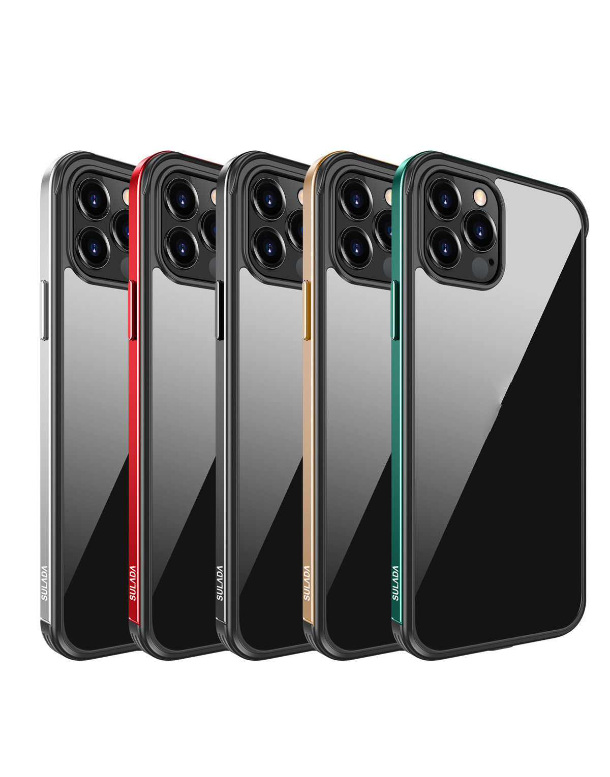 Metal Frame Phone Case Transparent Anti-Drop Nano Glass