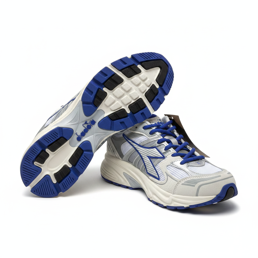 Diadora Retro Runner – Silver &amp; Blue